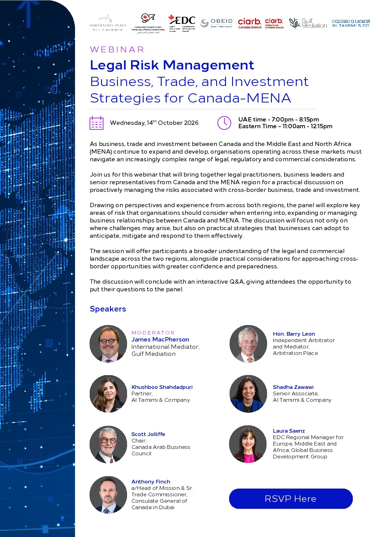 Legal Risk Management webinar flyer – October 14, 2026